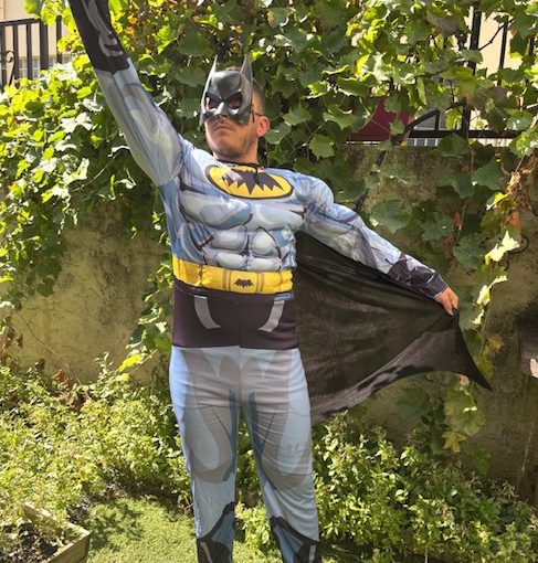 mascotte déguisement Batman version 2 pour animation 64 Pau